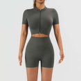 thumbnail image 2 of Two Piece Workout Sets for Women Pilates Outfit Running Set Summer Outfits Lounge Set Double Layer Sports Bra Cute Workout Sets Layered Workout Set Active Sets Workout Sets for Women Gym Sets, 2 of 5
