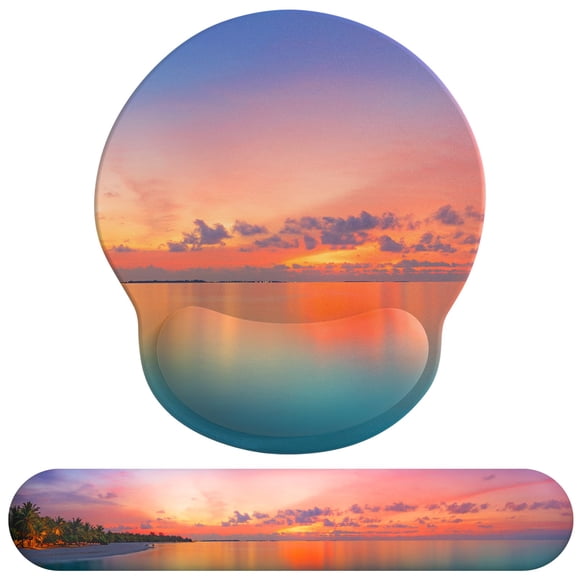 Set de alfombrilla de ratón y reposamuñecas de espuma viscoelástica Eulps Oceanic Sunset