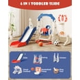 thumbnail image 4 of YUFU 6 In 1 Toddler Slide & Swing Set Indoor Outdoor Use for Kids 1+ with Swing Football Basketball Ring Toss Indoor Outdoor Use, 4 of 9