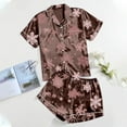 thumbnail image 2 of Plus Size Pajama Sets – Comfortable Cotton Lounge Sets for Women, Relaxing Sleepwear Women's Casual Printed Pyjama Set Silk Satin Short Sleeve Button Down Top And Shorts Set, 2 of 3