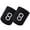 White 8, variant on COUVER Embroidered White Number 88 Black 3 Inch Terry Cotton Athletic Wristbands 1 Pair (Mens)