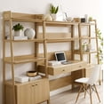 thumbnail image 4 of Modway Bixby 3-Piece Wood Office Desk and Bookshelf in Oak, 4 of 5