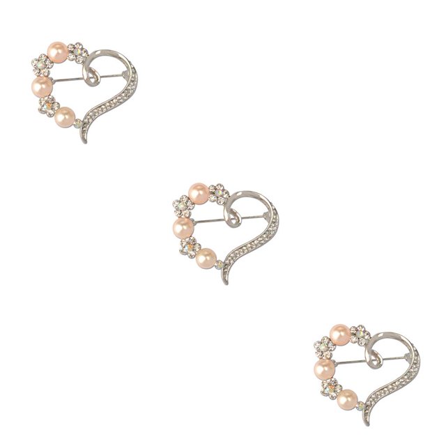 Broche de seguridad Sonducket con perlas artificiales y diamantes de imitación oro rosa