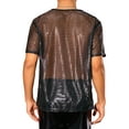 thumbnail image 3 of INSPIRE CHIC Sheer Sequin t Shirt for Men's Shiny Short Sleeve Tee Club Party Metallic Glitter T-Shirt M Black, 3 of 4