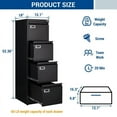 thumbnail image 4 of STANI 4 Drawer File Cabinet with Lock, Black Vertical Metal Filing Cabinets Home Office Storage File Cabinet for Hanging Files Folders Letter/Legal/A4 Size, 4 of 8