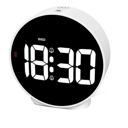 Alarm Clock Digital Travel Alarm Clocks Bedside Battery Mains Powered Dual Loud Alarms for Heavy Sl