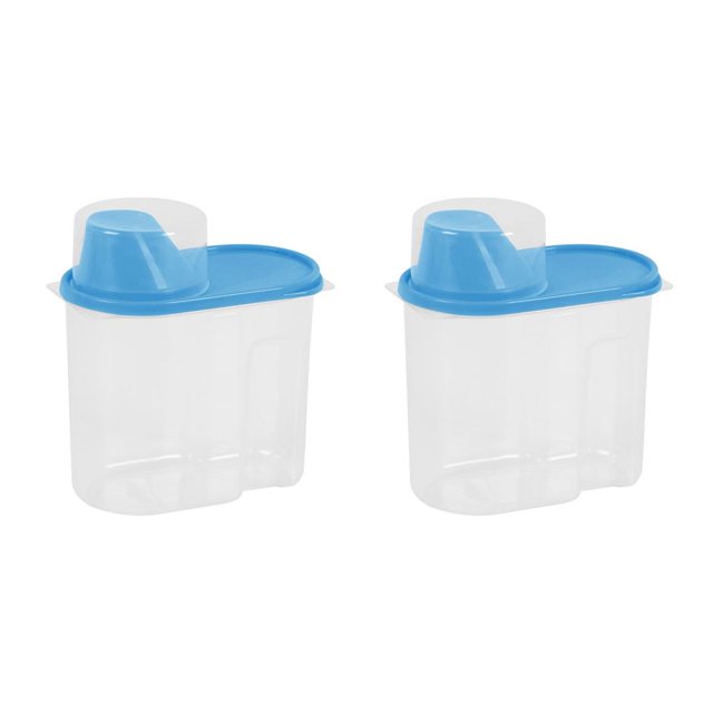 Tarro sellado con tapa Moyic Dispensador de almacenamiento de alimentos Contenedor PP Azul 1.9L 2piezas