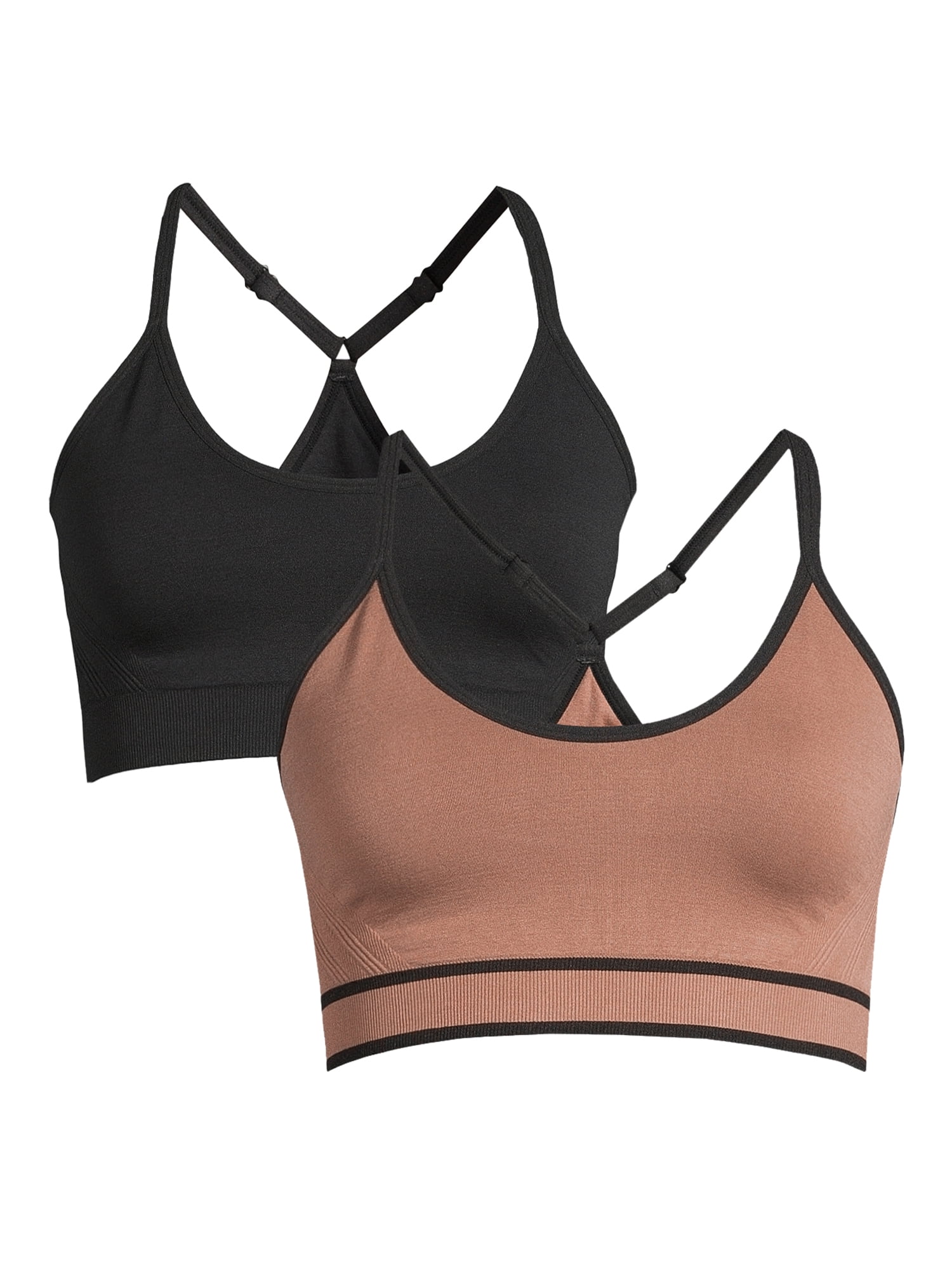 Avia Women’s Low Support Seamless Pullover Cami Sports Bra, 2-Pack
