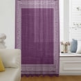 thumbnail image 6 of Dark Purple Retro Greek Key Sheer Curtains 45" Long, Geometric Greece Ancient Farmhouse Light Filering Curtains, Breathable Simi Curtain Privacy Drapes for Kitchen Bathroom Small Window Treatment, 6 of 9