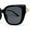All Black, variant on Elegant Rhinestone Fan Jewel Hinge Oversize Square Cat Eye Sunglasses Black Blue Brown