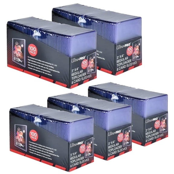 Ultra pro 500ct Top Loader 3 "X4", Baseball card protector Hard plastic, Trading Card Sports Card holder (500 hard card   500 soft card)