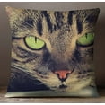 thumbnail image 2 of S4Sassy Brown Cat Face Digital Print Decorative Pillow Case Cushion Cover -24 x 24 Inches, 2 of 8