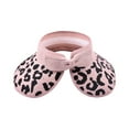 thumbnail image 3 of Fesfesfes Sun Visor for Women Summer UV Sun Protection Wide Brim Visor Empty Top Cap Leopard Print Edge Beach Cap with Bow, 3 of 8