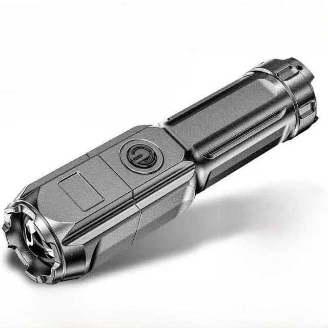 Linterna de luz fuerte, recargable, para uso doméstico, duradera, fuerte, para exteriores, súper brillante, con zoom remoto, pequeña, portátil, linterna de mano