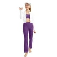 thumbnail image 6 of ShomPort Girls Flare Pants Elastic Waist Bell Bottom Trousers Casual Stretchy Bell Bottom Pants for Kids, 2-13Y, 6 of 9