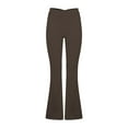 thumbnail image 4 of Women's Yoga Pants V Back Scrunch Butt Flare Leggings For Women Waist Cut Shaped Ruched Bell Bottom Wide Leg Yoga Pants,Brown Women's Yoga Pants XXL, 4 of 9
