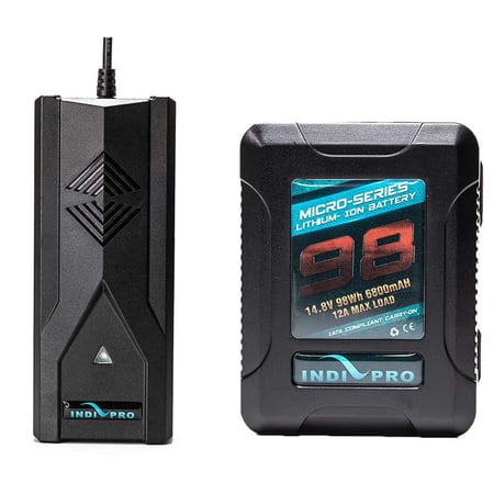 UPC: 0753215924080 | IndiPRO Micro-Series 98Wh V-Mount Li-Ion Battery and D-Tap Pro Battery SuperCharger Kit
