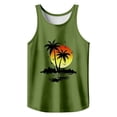 thumbnail image 3 of Mens Tank Top Summer Funny Graphi T Shirts Sports Fitness Gym Casual Loose Beach Everyday Wear Lightweight Vest Green XL, 3 of 3
