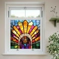 thumbnail image 3 of Static Cling Window Film for Personalize Space Decorative Window Sticker with Colorful Stained Glass Impression and Removable Peel-and-Stick Design 50x50 cm for Home Rooms, 3 of 6