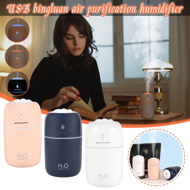 Xihbxyly Humidificador de Aromaterapia, Silencioso, Diseño de Escritorio Usb, Ideal para Oficina, Dormitorio o Coche, Apagado Automático, Depósito de Agua de 280 Ml, Tamaño de 13,7 X 7,8 Cm.