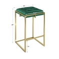 thumbnail image 5 of Weston Home Oddie Gold Finish Velvet Button Tufted Counter Stools, Dark Green (Set of 2), 5 of 10