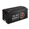 thumbnail image 1 of KFFKFF 24V 200Ah LiFePO4 Lithium Battery, Built-in 100A BMS, Deep Cycle Lithium Rechargeable Battery with Low Temperature Protection, 4000+ Cycles, Max. 5120Wh, 1 of 9