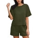 thumbnail image 5 of Conjunto Corto Casual para las Mujeres Manga Corta Bolsillo Pantalones Cortos Pantalones de Señoras Conjunto con Cuello Redondo Top, Ropa Casual de Verano, 5 of 6