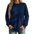 thumbnail image 2 of Iroehba Fleece Womens Tops Solid Reversible Long Sleeve Mock Neck Sweatshirt, with Regular Cut and Drop Shoulder, Dressy Casual and Stylish, 2 of 9