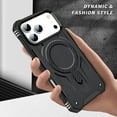 thumbnail image 6 of Allytechgroup Case for iPhone Air, [Compatible with Magsafe] Wireless Charging Shell with Magnetic Card Pockets [Military Grade Drop Protection] Rugged Hard Back & Shockproof TPU Cover, Black, 6 of 7