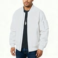 thumbnail image 2 of CharmCyan Men Bomber Jacket Lightweight Casual Outerwear Zip Up Windproof Classic Fit with Ribbed Collar and Cuffs for Everyday Wear White M, 2 of 2