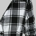 thumbnail image 3 of qolati Women's Christmas Plaid Dress Casual Long Sleeve Button Down Checker Shirt Midi Dresses 2024 Fashion Irregular Hem Pleated Flowy Party Prom Dress, 3 of 5
