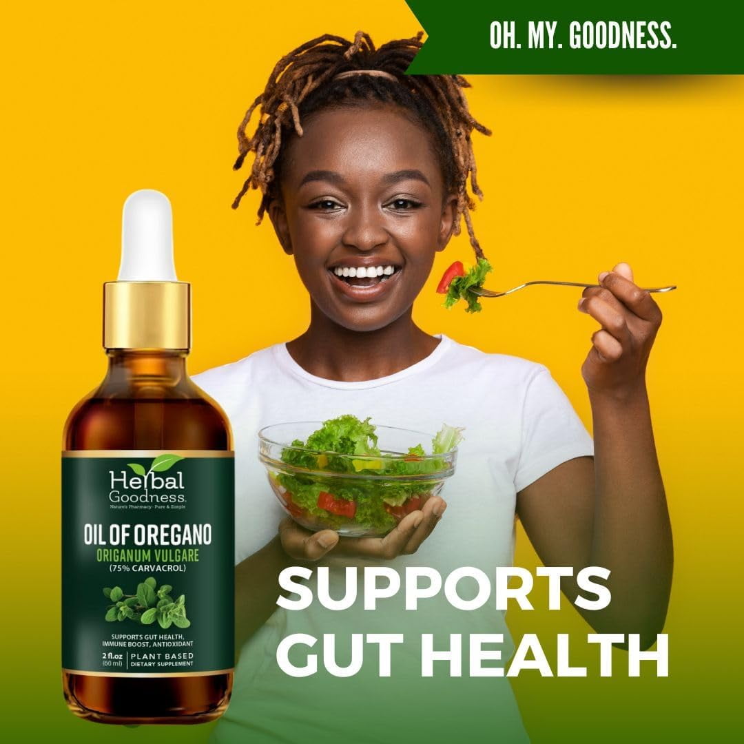 Oil of Oregano Drops, Liquid Supplement, Aceite de Oregano, Virgin Olive Oil, for Immune & Digestive Support- 2oz - Herbal Goodness