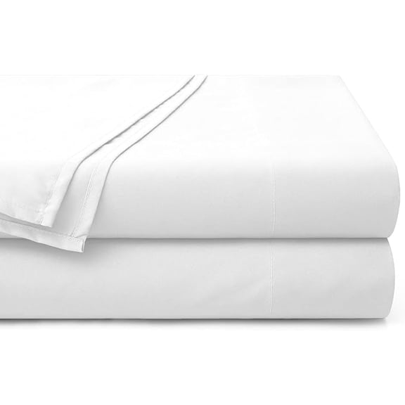 Pack of 2 100% Egyptian Cotton 800 Thread Count - Flat Sheet King Size Soft, Breathable Wrinkle Free Flat Sheet - White Solid