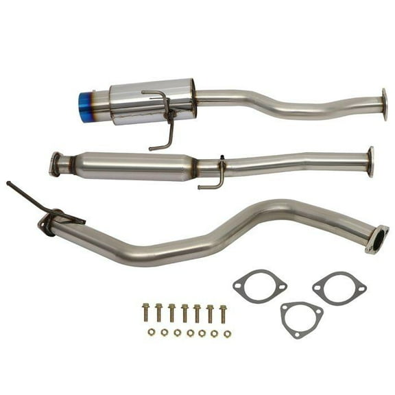 Exhaust Pipe 1992-2000 Honda Civic 1.6L 4.5" Rolled Burnt Tip Muffler Stainless Catback Exhaust System