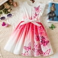 thumbnail image 2 of MEZZALL Girls Summer Dresses Flutter Sleeve Print Party Dress Casual Beach School Outfits For Toddler Kids 5-6 Years Lovely Kids Sundress, 2 of 9