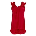 thumbnail image 4 of SwiftWear Women's Ruffle Trim Sleeveless Pajama Set Cute Tank Top Shorts Summer Lounge Wear Comfy Sleepwear Set​, Red, 4 of 9
