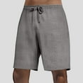 thumbnail image 4 of MIXUE Mens Shorts Summer Solid Color Elastic Waist Drawstring Casual Athletic Running Gym Loose Fit Beach Streetwear,Gray,L, 4 of 4