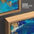 thumbnail image 4 of wall26 3 Piece Framed Canvas Wall Art Blue Abstract Background. Liquid Marble Pattern Art Stretched and Framed Ready to Hang - 24"x36"x3 Natural, 4 of 5