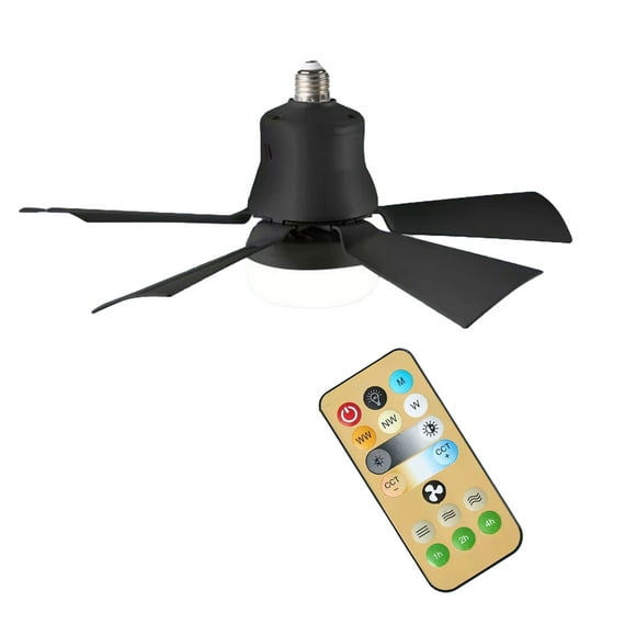 Naiovety ABS remoto ajustable para ventilador de refrigeración bombilla para ventilador de refrigeración Led eléctrico con atenuación de Electrodomésticos negro