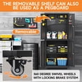 thumbnail image 6 of 71" H Metal Garage Storage Cabinet with Wheels and Pegboard, Steel Tool Cabinet with Adjustable Shelves and Doors, Garage Rolling Cabinet for Garage, Basement, Warehouse, 6 of 8