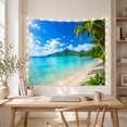 thumbnail image 5 of Ocean Waves Tropical with Beach Main Pristine Sand, Mystical Fantasy for Space Lovers, Galaxy Room Decor, Housewarming Gift, Tapestry Wall Hanging for Bedroom and Dorm, 5 of 7