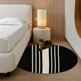 thumbnail image 2 of Round Rugs 3Ft, Black Beige Striped Round Area Rug Washable Indoor Throw Carpet, Modern Farmhouse Retro Lines Small Non Slip Circle Rug for Bedroom Living Room Home Decor Aesthetic, 2 of 8