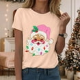 thumbnail image 2 of larppty Santa Face Printed Retro Christmas Xmas Holiday T-Shirt for Women (Light Yellow, XL), 2 of 6