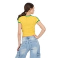 thumbnail image 4 of Forever 21 Women's Short Sleeve Brazil Soccer Ringer Tee Shirt, Sizes XXS-XXL, 4 of 6