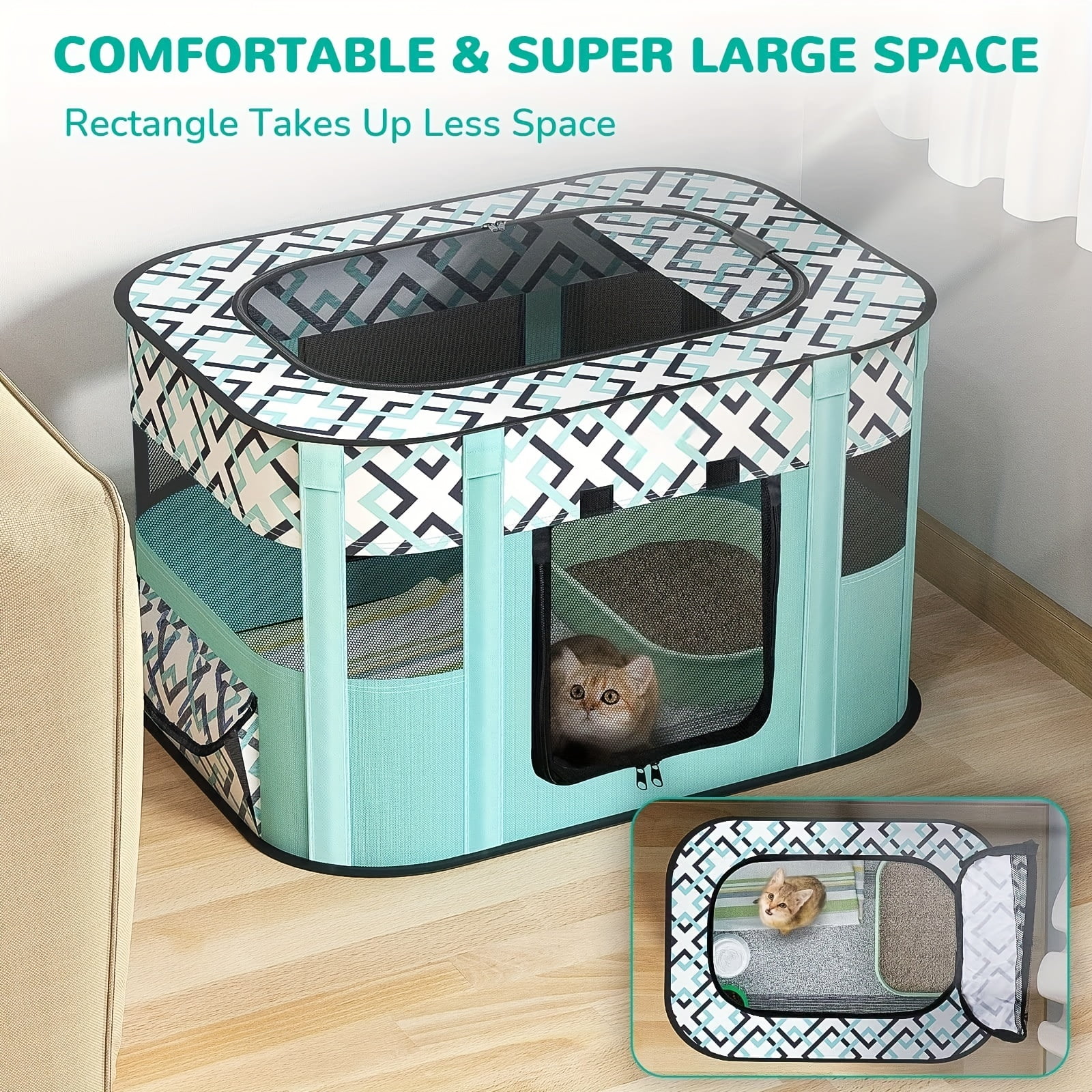 Grm Pet Playpen For Large Dogs Dog Playpen For Medium Large Green Xl