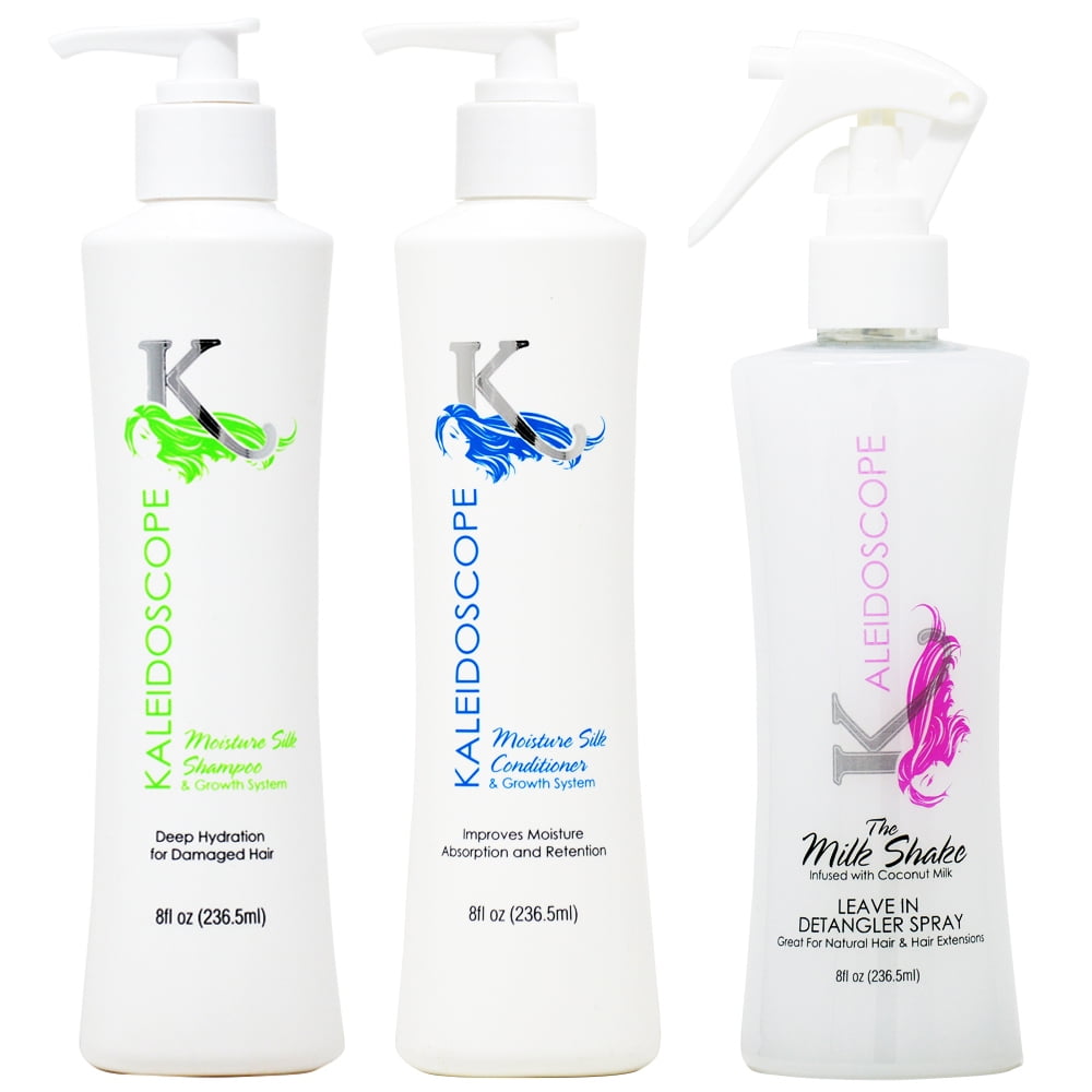 Kaleidoscope Moisture Silk Shampoo + Conditioner + Leave in 8oz