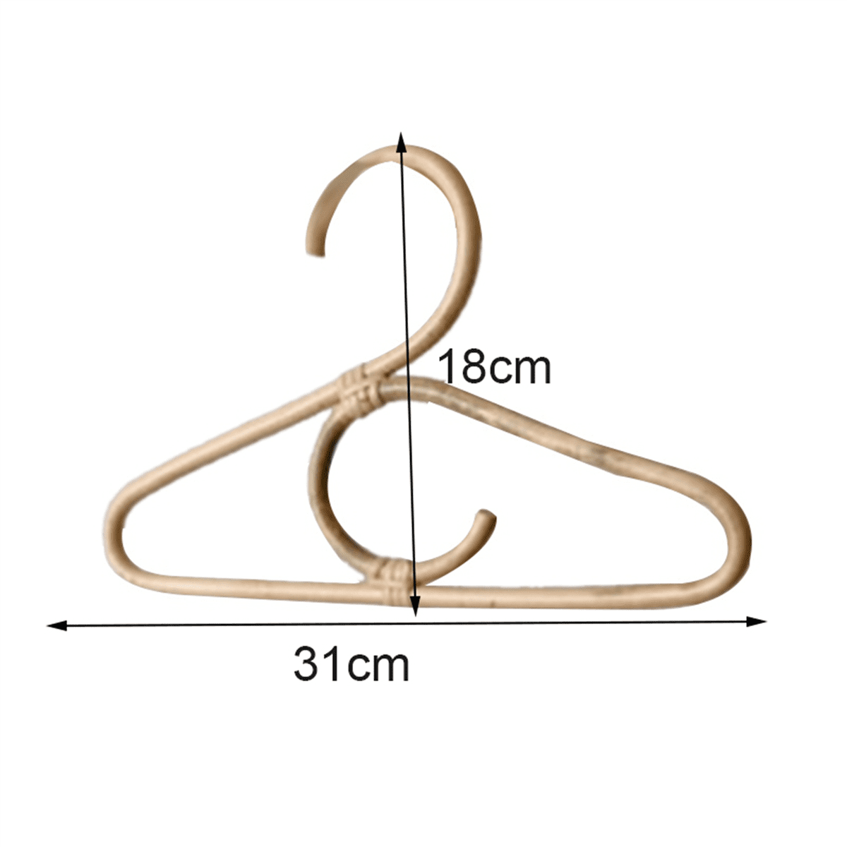 8Pcs Rattan Clothes Hanger Nordic Style Kids Garments Organizer Rack Children Hanger Kids Room Decor Hangers for Clothes