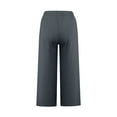 thumbnail image 6 of YUGYXL Cotton Linen Capris Pants for Women Summer Drawstring Long Pants Slim Fit Holiday Trousers with Pockets Gray XXXL, 6 of 7