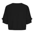 thumbnail image 7 of UQJfacai Cotton Linen Shirts for Women Ruffle Short Sleeve Henley Crewneck Summer Tops Dressy Casual Button Down Blouses S-2XL, 7 of 7
