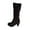 Black, variant on Fesfesfes Riding Boots For Women Winter Warm High Heel Straight Synthetic Belt Buckle Suede Thick Heel Knight Boots US:7.5(40)